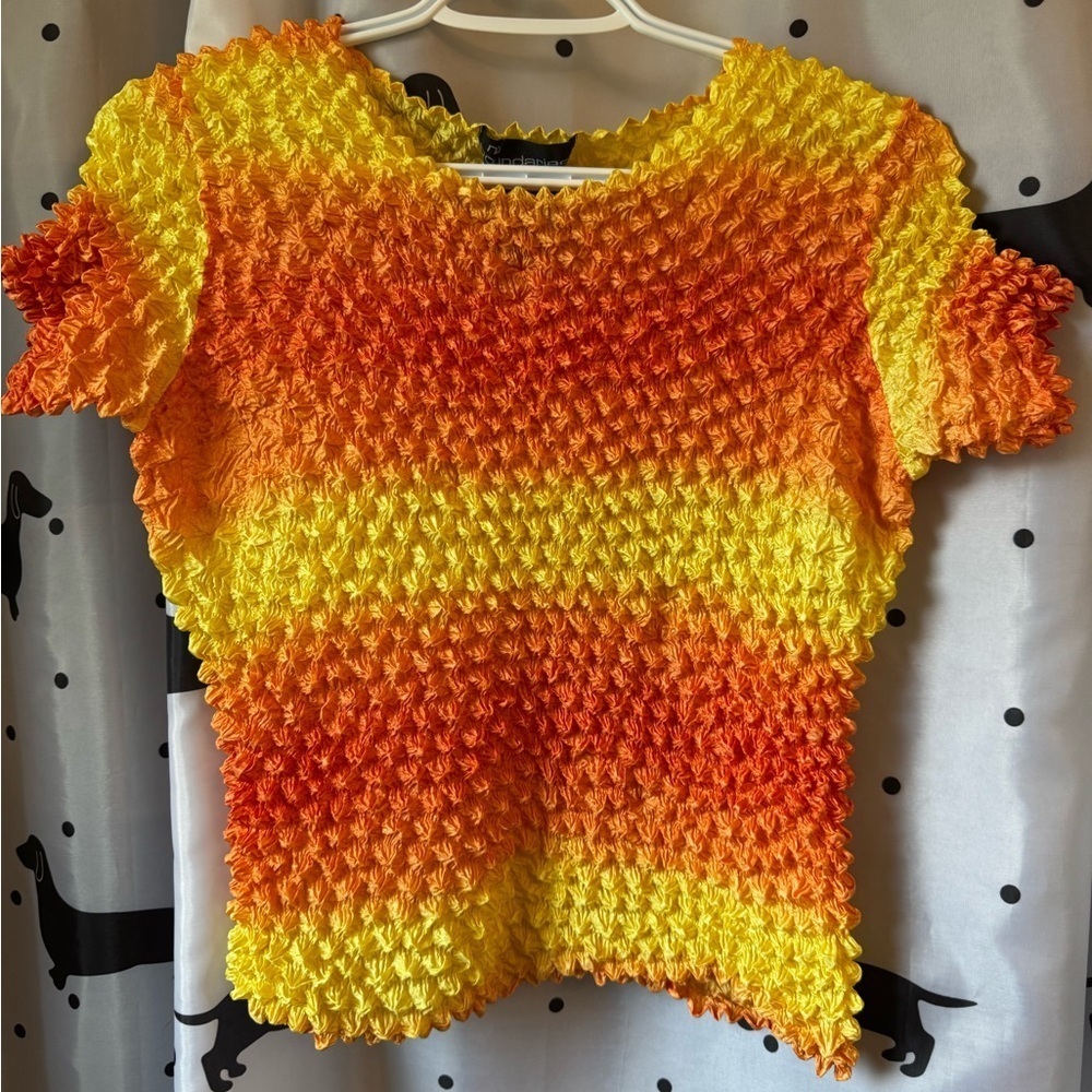 No Boundaries Multicolored Smocked Short Sleeve T-Shirt